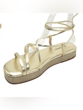 NEW Designer Strappy Tie-Up Low Platform Sandals